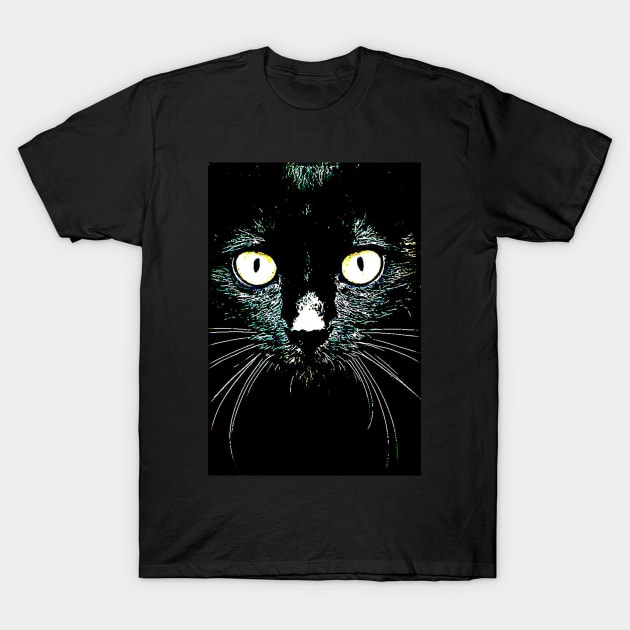 black cat T-Shirt by mandiblez